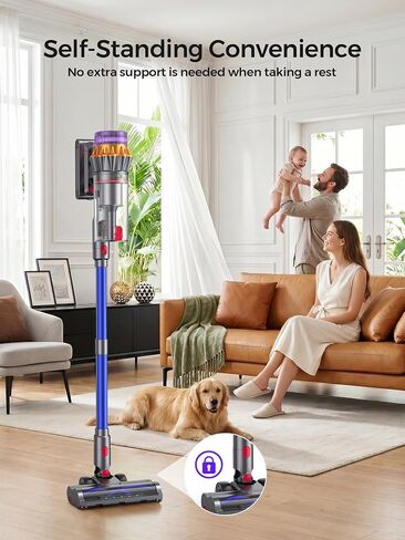 Cordless Vacuum Cleaner, 600W/55Kpa 70mins Stick Vacuum with Anti-Tangle Brush&Touch Screen,6-in-1 Vacuum Cleaners for Home,Hardwood Floors,Pet Hair,Carpet in Kuwait