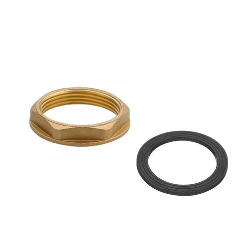 Brass Lock Nut Pipe Fitting with Silicone Washer, G1-1/4-11 TPI Female Hex Locknut, Flange Faucet Lock Nuts for Kitchen Sink, Bathroom Basin Plumbing, Water Gas Oil in Kuwait