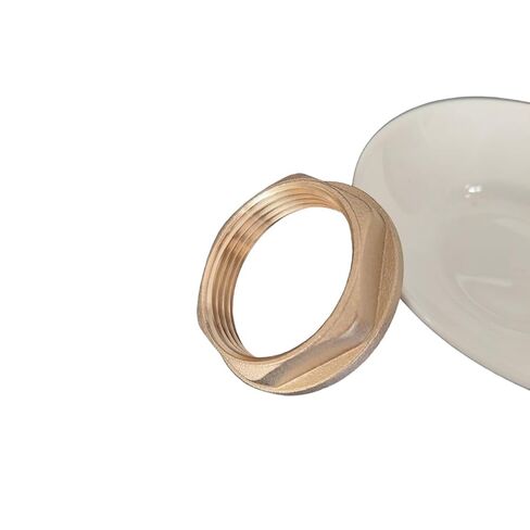 Brass Lock Nut Pipe Fitting with Silicone Washer, G1-1/4-11 TPI Female Hex Locknut, Flange Faucet Lock Nuts for Kitchen Sink, Bathroom Basin Plumbing, Water Gas Oil in Kuwait