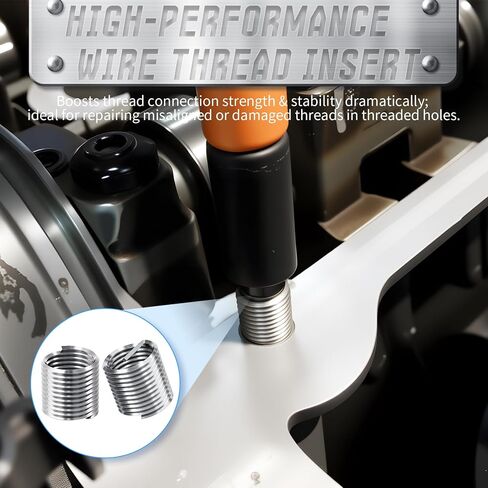 10Pcs 5/16-18 UNC 2.5 D Wire Thread Inserts, 304 Stainless Steel Coiled Wire Screw Sleeve,Thread Repair Insert Fastener Mending Kit for Automotive and Industrial Maintenance in Kuwait