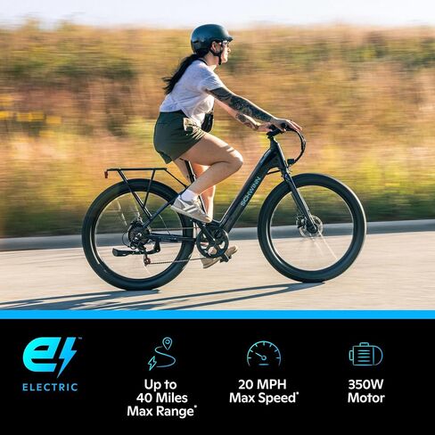Schwinn Parkwood Electric Hybrid Bike, 350W Hub Motor, 27-Inch Wheel, Adult Bicycle, Blue in Kuwait