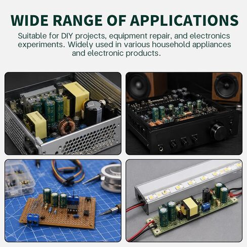 24Values Aluminum Electrolytic Capacitor Assortment Kit 1uF 2.2uF 4.7uF 10uF 22uF 47uF 100uF 220uF 470uF 680uF 1000uF 2200uF 16V 25V 35V 50V 63V Electrolytic Capacitors Set in Kuwait