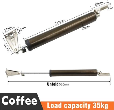Soft Closing Door Closer 35KG Pneumatic Adjustable Speed Positioning Stop Protective Holder Hardware(Coffee) in Kuwait