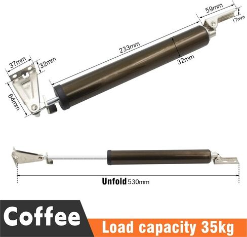 Soft Closing Door Closer 35KG Pneumatic Adjustable Speed Positioning Stop Protective Holder Hardware(Coffee) in Kuwait
