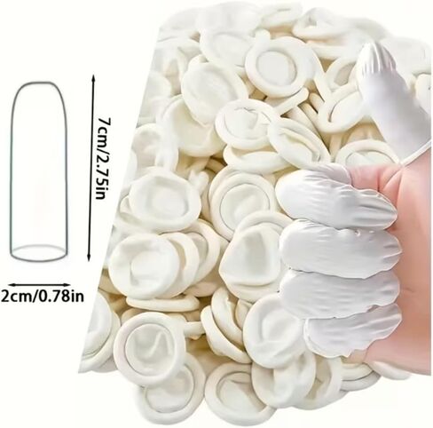 300PCS Disposable Latex Finger Cots, Anti-Slip Fingertip Protectors, Elastic Rubber Finger Covers for Beauty, Cleaning, Work & Daily Use in Kuwait
