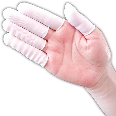 300PCS Disposable Latex Finger Cots, Anti-Slip Fingertip Protectors, Elastic Rubber Finger Covers for Beauty, Cleaning, Work & Daily Use in Kuwait