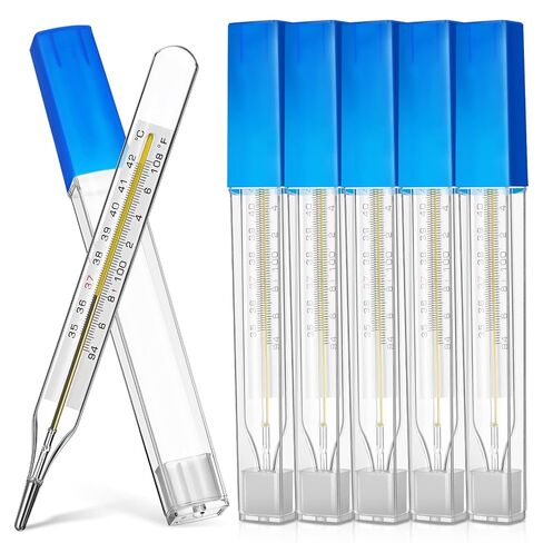 Glass Thermometer: Cuban Temperature Thermometer for Fever - Traditional Old Fashioned for Adults Kids ℃ & ℉ - 6Pack in Kuwait