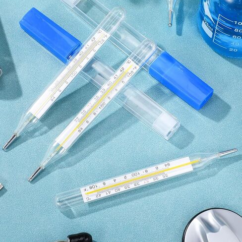 Glass Thermometer: Cuban Temperature Thermometer for Fever - Traditional Old Fashioned for Adults Kids ℃ & ℉ - 6Pack in Kuwait
