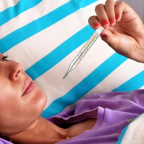 Glass Thermometer: Cuban Temperature Thermometer for Fever - Traditional Old Fashioned for Adults Kids ℃ & ℉ - 6Pack in Kuwait