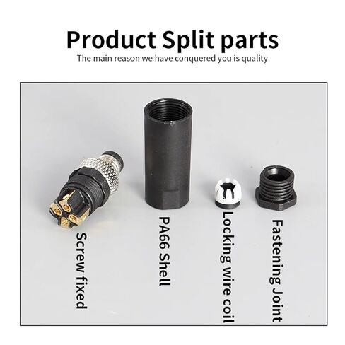 5 PCS M8 Sensor Connector Flange - Waterproof Aviation Plug & Socket 3/4/5/6/8 Pin Male & Female Proximity Switch Seat in Kuwait