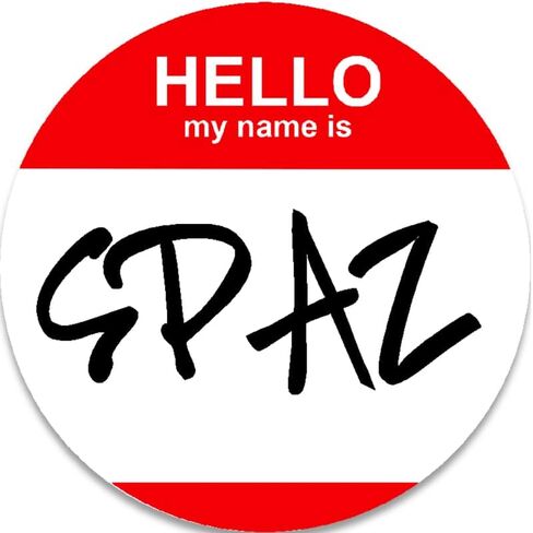 Hello My Name is Spaz - ملصق دائري مقاس 3 بوصات مقاس 3 × 3 بوصات - بطاقة الاسم in Kuwait