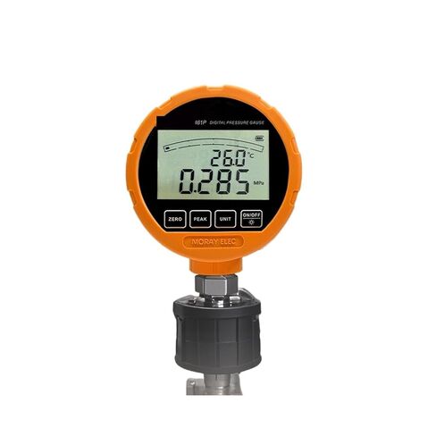 1pc ME461P Accuracy 0.5% FS Diaphragm 316L LCD Stainless Steel Gas Liquid Fuel Manometer Pressure Gauge Rubber Protector Dustproof(NPT 1-8,0-25MPa) in Saudi Arabia