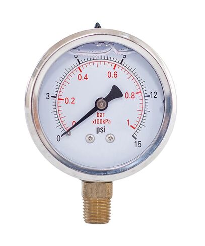 1pc Glycerine Filled Compound Pressure Gauge 2 Inch Dia 1/4 NPT Lower Mount -30 InHg-30,30, 60,100,160, 200,300,600 Psi & Bar(0-100 psi 0-7 bar) in Saudi Arabia