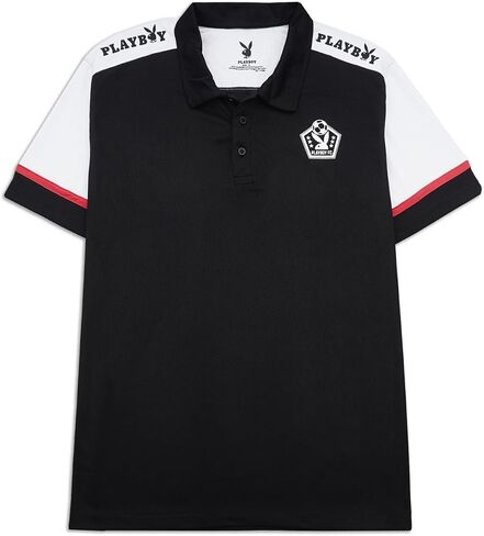 Playboy FC Crest Polo للرجال والنساء - قميص بولو رياضي مستوحى من كرة القدم، مقاس مريح للجنسين، 100% بوليستر in Kuwait