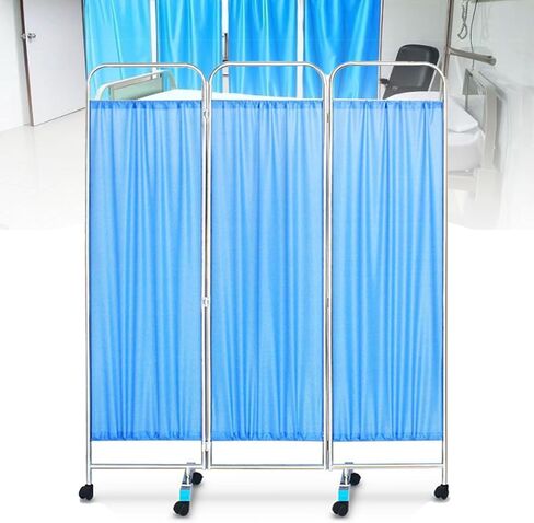 Folding Room Divider - Portable Medical Privacy Screen on Wheels for Room Separation in Bedroom, Living Room, and Office - 4 Panels in Kuwait