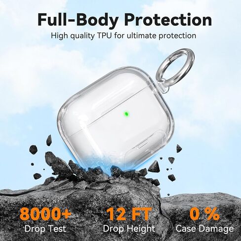 حافظة لجهاز Airpods Pro 3 حافظة شفافة ومقاومة للصدمات والسقوط لجهاز Airpods Pro 3 مع حامل الهاتف ومجموعة التنظيف، متوافقة مع MagSafe in Kuwait