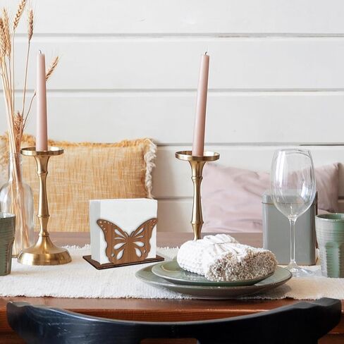 Rustic Butterfly Napkin Holder for Table Decor, Farmhouse Butterfly Themed Wooden Paper Napkin Holder for Home Office Kitchen Dining Room Bathroom Table Decorations in Kuwait