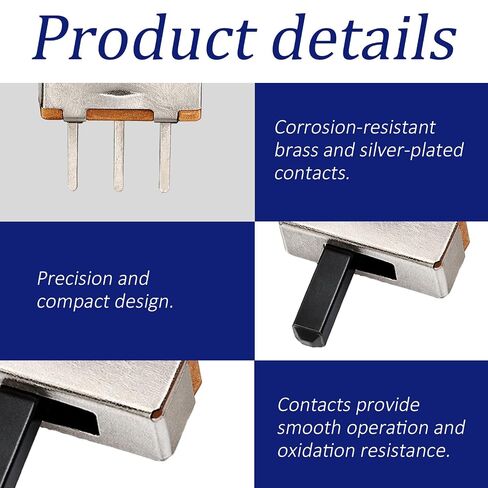 20 PCS Slide Switch Micro Switches 1P2T 2 Position, SPDT Mini Toggle Switches Vertical Panel Mount Knob for Breadboard(SS12D00) in Kuwait