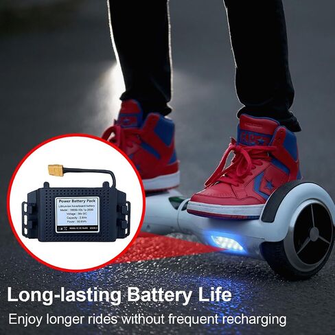 36V Hoverboard Battery Replacement 36v 2.6Ah 93.6Wh H￵￵Over￵￵Board Rechargeable Battery Pack with Case for Jetson/Hover-1/Sisigard Replacement Hoverboard Battery, Size:6.18 * 1.89 * 3.31inch in Kuwait