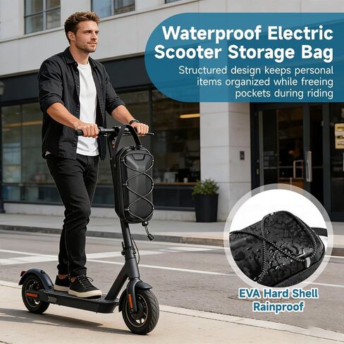 yeesport Electric Scooter Bag 5L, EVA Hard Shell Scooter Handlebar Bag Waterproof, Front Hanging Storage Pouch with Quick Release Bracket, 4 Compartments for Phone Tools E-Bike Folding Bike in Kuwait
