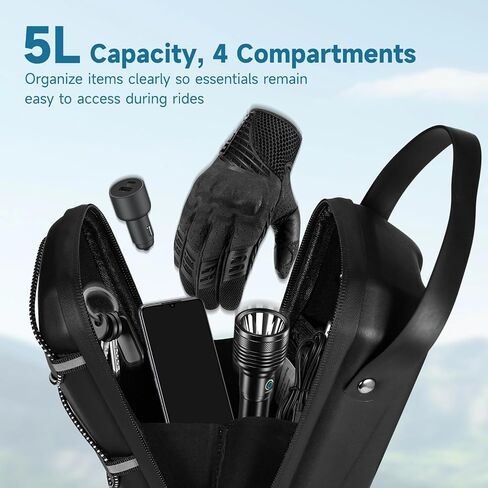 yeesport Electric Scooter Bag 5L, EVA Hard Shell Scooter Handlebar Bag Waterproof, Front Hanging Storage Pouch with Quick Release Bracket, 4 Compartments for Phone Tools E-Bike Folding Bike in Kuwait