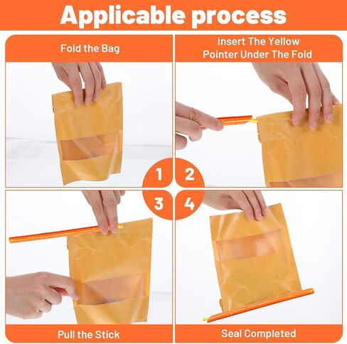 20PCS Magic Bag Sealer Slide Sticks 4 Sizes Reusable Plastic Chip Clips, Airtight Watertight Stay Fresh Bags Sealing Stick Closure Rods Easy Kitchen Food Storage Clip (4 Colors) in Kuwait