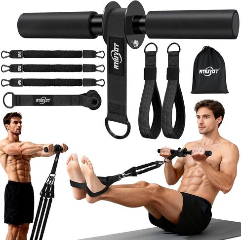No Weights Needed Forearm Strengthener & Wrist Roller with Adjustable Resistance Bands, 2-in-1 Handle & Door Anchor for Forearm Strength Training, Ideal for Grip Strength, Chest, Core Workout in Saudi Arabia