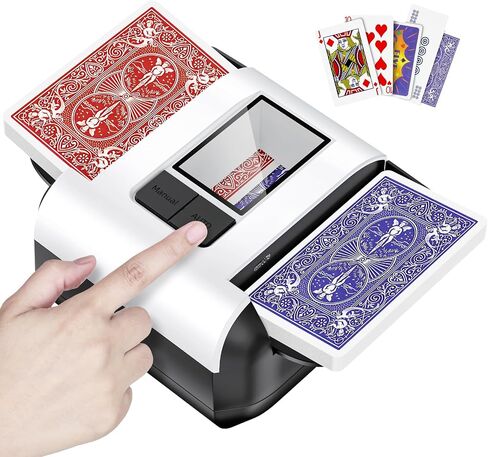 Automatic Card Shufflerfor 1-2 Decks with Dual Auto/Manual Modes, USB-C Rechargeable,Quiet Operation,Compatible with UNO,Texas Hold'emPoker All Card Types are Supported. in Saudi Arabia