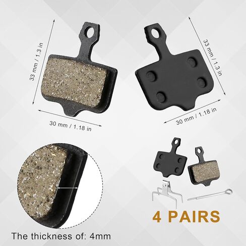 4 Pairs Bike Brake Pads, Resin Semi-Metal Bicycle Disc Brake Pads Replacement Compatible with Sram Brake Pads Avid Elixir E1 E3 E5 E7 E9 ER CR XO XX DB1 DB3 DB5 in Kuwait