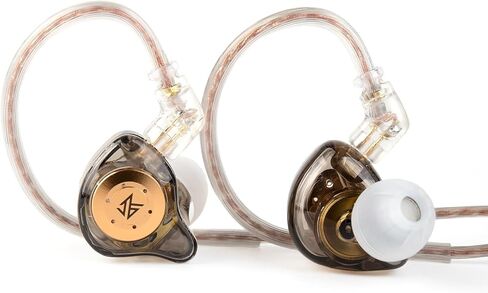 KZ EDX PRO Gaming Earbuds HiFi Deep Bass in Ear Monitors with 1DD, IEM for Gaming Wired IEM Earphones Headphone with New 10mm Dynamic Driver Detachable Cable for Video Music Church (Black, with mic) in Saudi Arabia