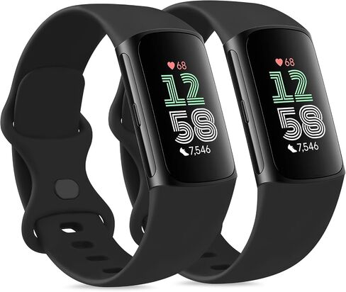 AK Sport Bands Compatible with Fitbit Charge 6 Bands/Fitbit Charge 5 Bands Women Men, Classic Soft Replacement Straps Wristbands for Fitbit Charge 6/5 Advanced Fitness & Health Tracker in Kuwait