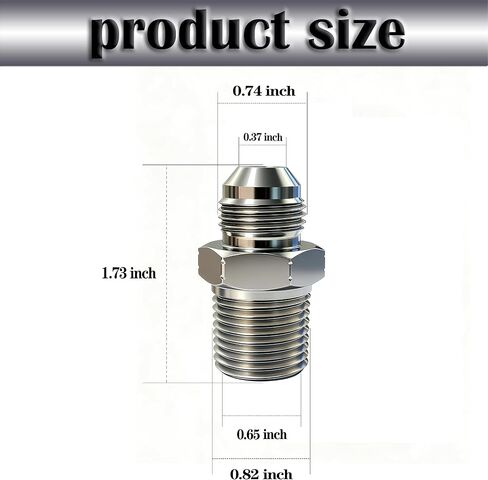 1/2" JIC Male x 1/2" NPT Male Hydraulic fitting, Carbon Steel SAE 37°Flare Pipe Adapter Tube Fitting Straight Union Connector in Kuwait