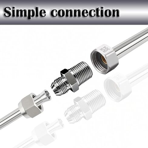 1/2" JIC Male x 1/2" NPT Male Hydraulic fitting, Carbon Steel SAE 37°Flare Pipe Adapter Tube Fitting Straight Union Connector in Kuwait