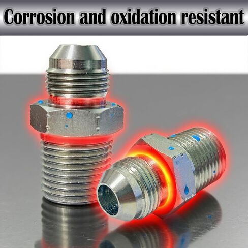 1/2" JIC Male x 1/2" NPT Male Hydraulic fitting, Carbon Steel SAE 37°Flare Pipe Adapter Tube Fitting Straight Union Connector in Kuwait
