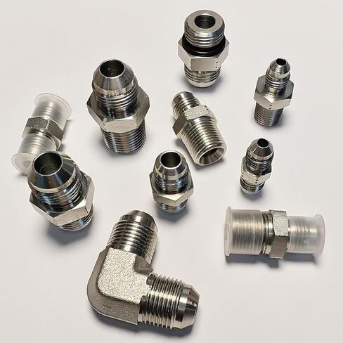 1/2" JIC Male x 1/2" NPT Male Hydraulic fitting, Carbon Steel SAE 37°Flare Pipe Adapter Tube Fitting Straight Union Connector in Kuwait