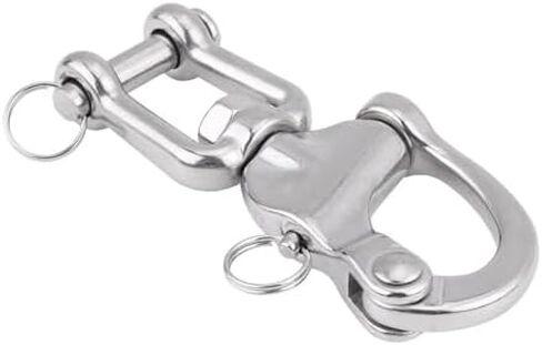 5 Inch 316 Stainless Steel Jaw Swivel Snap Shackle –Heavy Duty Marine Grade Hardware Quick Release Pin for Spinnaker Halyard in Kuwait