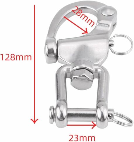 5 Inch 316 Stainless Steel Jaw Swivel Snap Shackle –Heavy Duty Marine Grade Hardware Quick Release Pin for Spinnaker Halyard in Kuwait