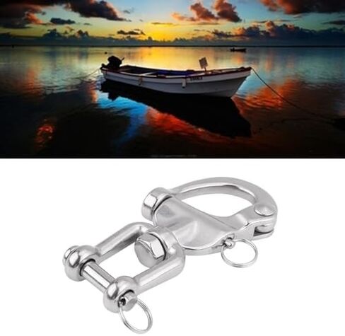 5 Inch 316 Stainless Steel Jaw Swivel Snap Shackle –Heavy Duty Marine Grade Hardware Quick Release Pin for Spinnaker Halyard in Kuwait