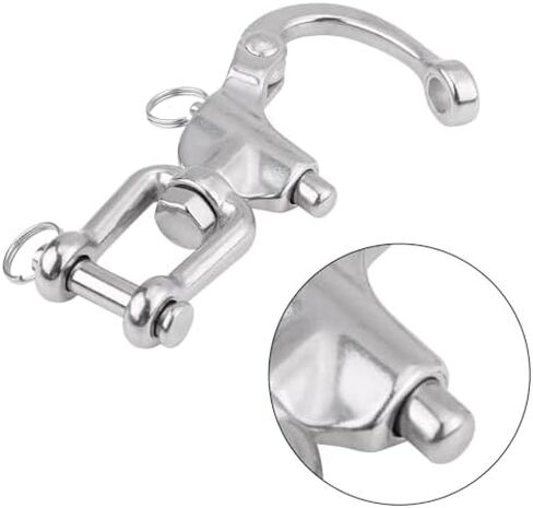 5 Inch 316 Stainless Steel Jaw Swivel Snap Shackle –Heavy Duty Marine Grade Hardware Quick Release Pin for Spinnaker Halyard in Kuwait