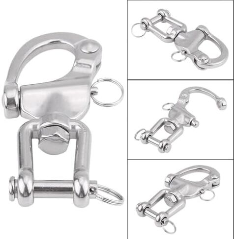 5 Inch 316 Stainless Steel Jaw Swivel Snap Shackle –Heavy Duty Marine Grade Hardware Quick Release Pin for Spinnaker Halyard in Kuwait