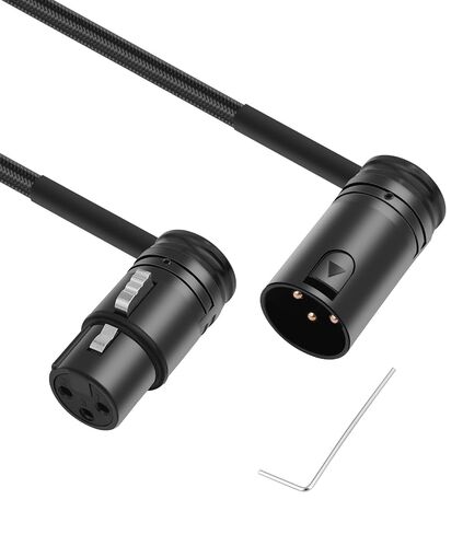 كابل محول XLR ذو الزاوية اليمنى، كابل ميكروفون أنثى XLR قابل للتعديل 90 درجة إلى 90 درجة XLR أنثى، سلك ميكروفون قابل للدوران لميكروفون الخلاط in Kuwait