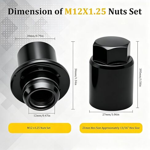 Wheel Lock Lug Nut Anti Theft Set for Toyota Lexus, Compatible with Camry Tacoma Corolla RAV4 Highlander Tundra Sienna, M12 x 1.5 Thread Size, Replace 00276-00900, Black in Kuwait