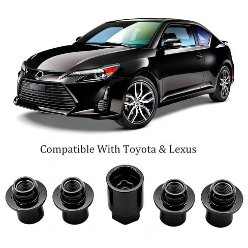 Wheel Lock Lug Nut Anti Theft Set for Toyota Lexus, Compatible with Camry Tacoma Corolla RAV4 Highlander Tundra Sienna, M12 x 1.5 Thread Size, Replace 00276-00900, Black in Kuwait