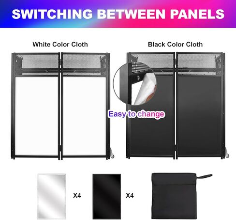 DJ Facade Booth Table 41 "× 21"-محفوظ مع إضاءة إضاءة بالأبيض والأسود مسطح DJ Booth Pann in Kuwait