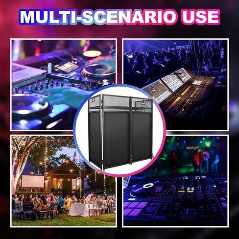 DJ Facade Booth Table 41 "× 21"-محفوظ مع إضاءة إضاءة بالأبيض والأسود مسطح DJ Booth Pann in Kuwait