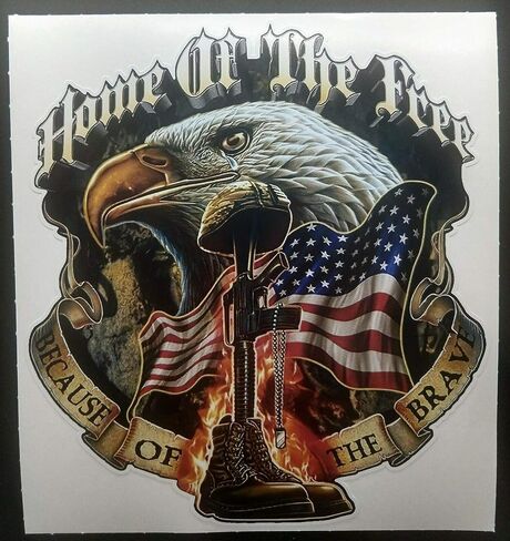 Sticker American Flag Eagle Patriotic Decal United States Army Military for Car Truck Window Laptop Bumper US (Set of Two: 7" x 6.3") in Kuwait