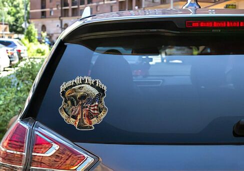 Sticker American Flag Eagle Patriotic Decal United States Army Military for Car Truck Window Laptop Bumper US (Set of Two: 7" x 6.3") in Kuwait