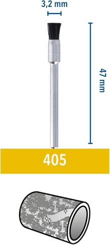 Dremel 405 Bristle Brush Accessory Set, 3 Brushes (3.2 mm) for Cleaning Flat Surfaces or Grooves in Plastic and Steel Materials in Kuwait