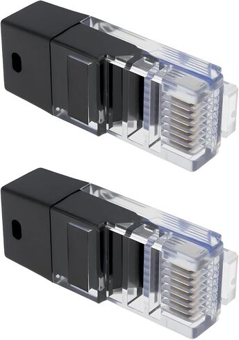 قطعتان من موصلات RJ45 مع مقاومة إنهاء 120 أوم، باللون الأسود، لاختبار الدائرة القصيرة لاتصال الخط in Kuwait