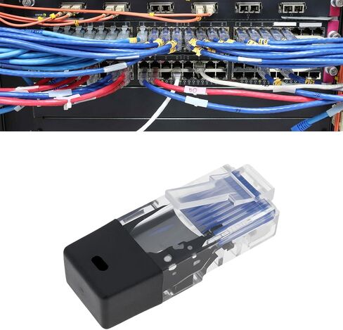 قطعتان من موصلات RJ45 مع مقاومة إنهاء 120 أوم، باللون الأسود، لاختبار الدائرة القصيرة لاتصال الخط in Kuwait